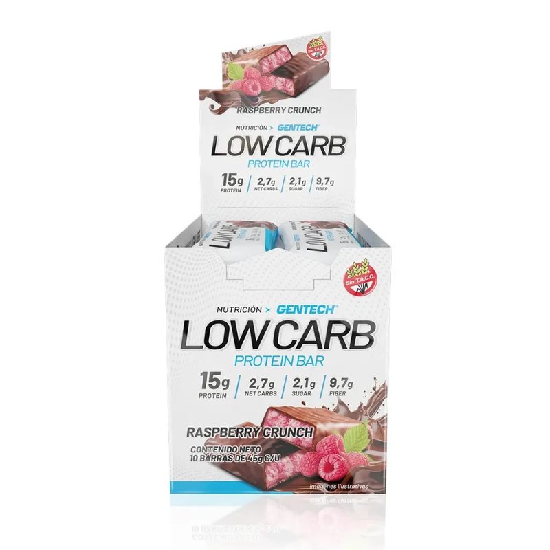 Barra de Proteína LOW CARB 45g x 10uni Chocolate- Gentech