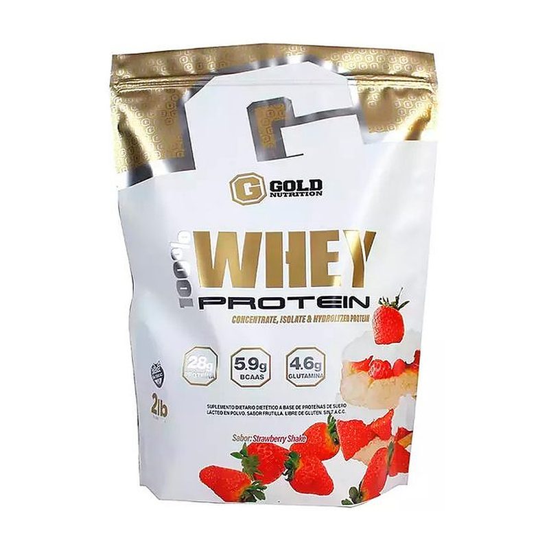 Proteína - 100% Whey Protein 2LB Frutilla - Gold Nutrition